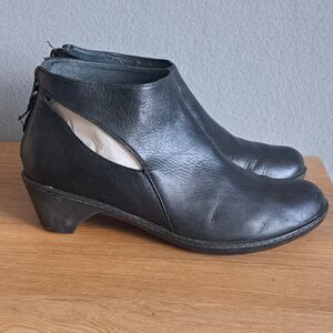 Dansko Bonita Black Leather Ankle Booties Women’s EU 40 US 10 Back Zip Heels